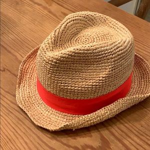 Hatattack hat with bright orange sash